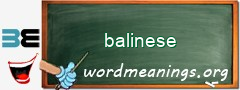 WordMeaning blackboard for balinese